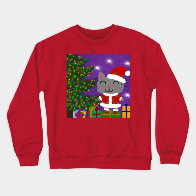 Meowy Christmas Crewneck Sweatshirt by DebiCady